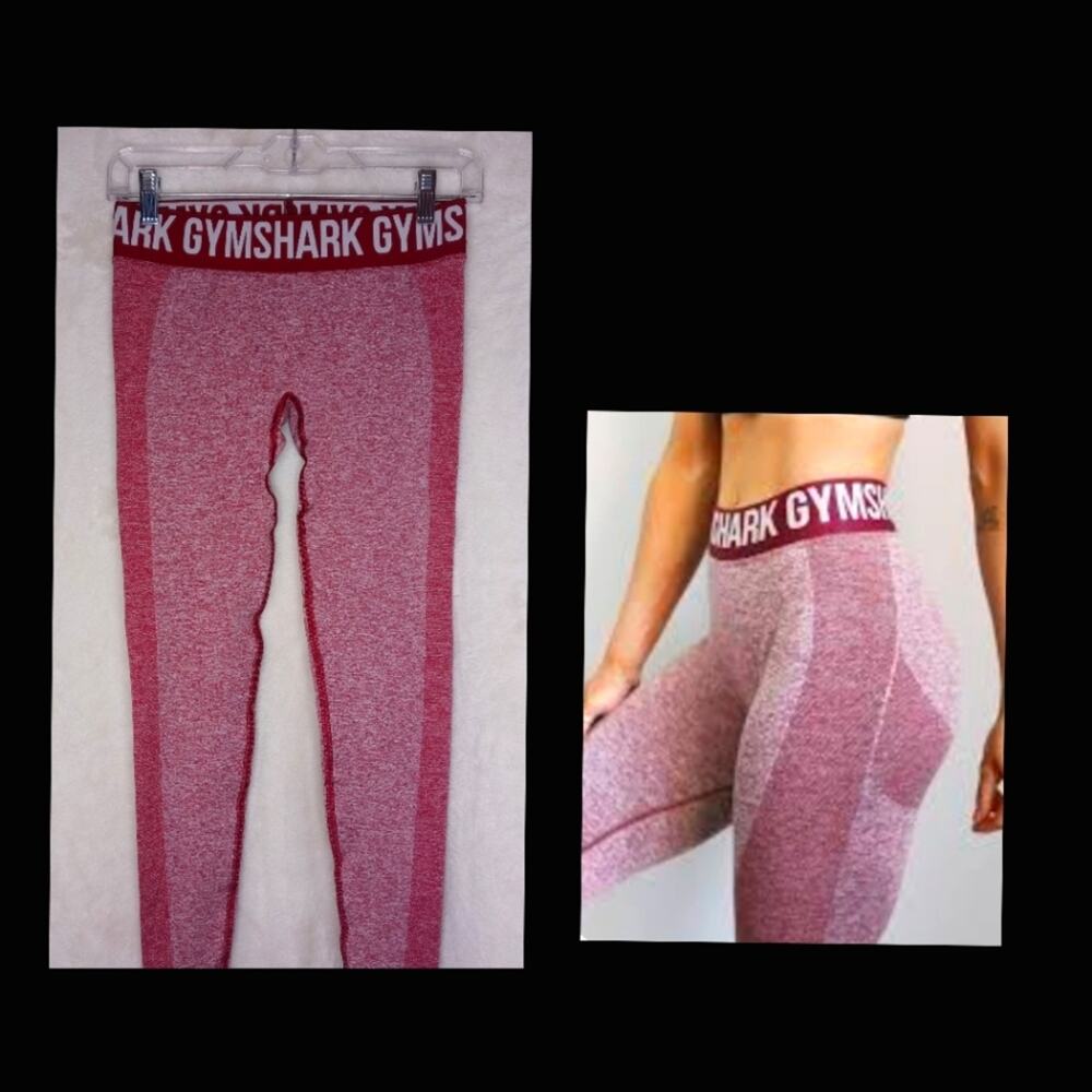 Gymshark Flex red marl Legging Size Small Sporty Active Wear Yoga outdoor y2k